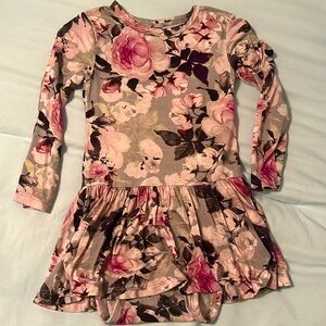Posh Peanut rose/floral onesie dress